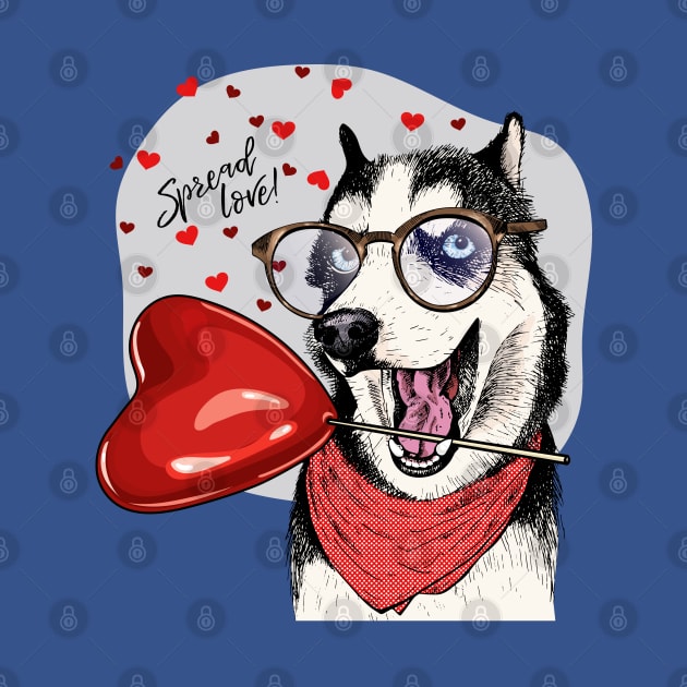 dog valentine spread love by Mako Design 