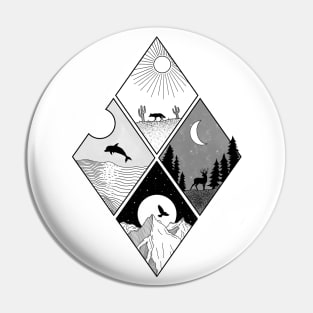 Mother Nature Is Vast - White Background Pin