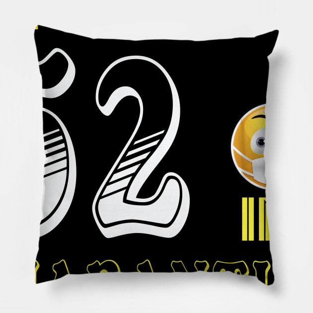 I Turned 52 in quarantine Funny face mask Toilet paper Pillow by Jane Sky