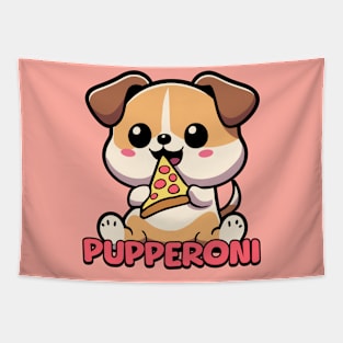 Pupperoni! Cute Pizza Dog Cartoon! Tapestry