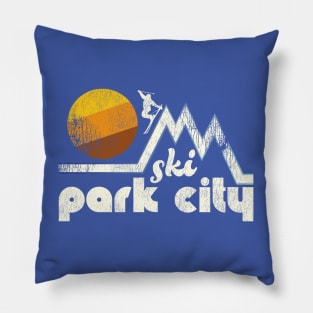 Retro Ski Park City Pillow