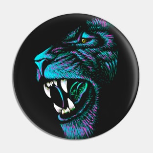 Artistic Lion Head - Blue Lion Drawing Pin