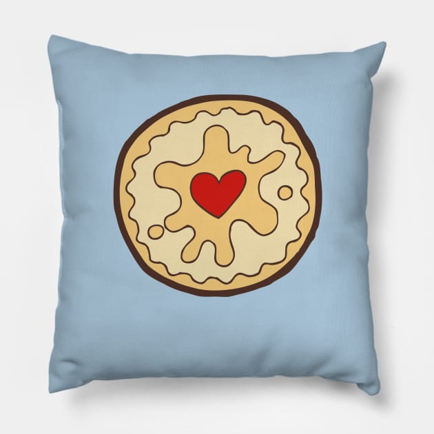 Jammy Dodger British Biscuit Pillow by evannave