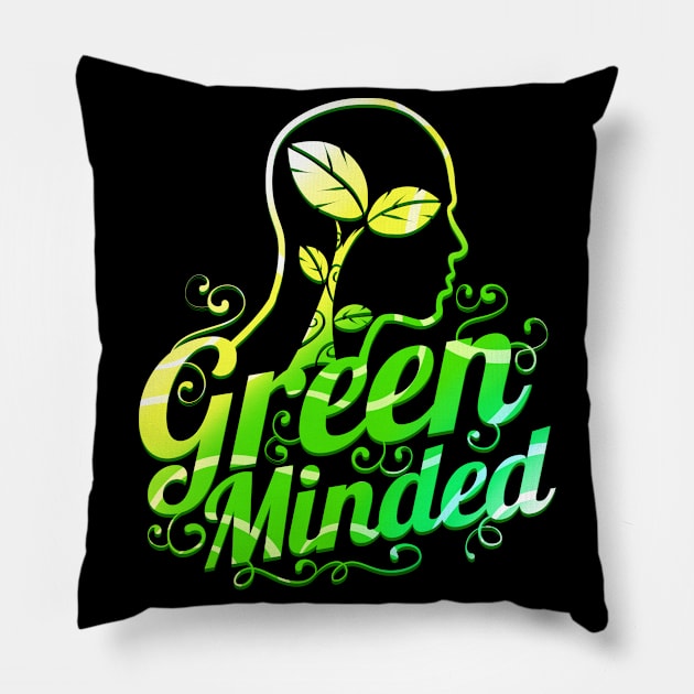 Vegetarian Green Minded - Go vegan Pillow by SinBle