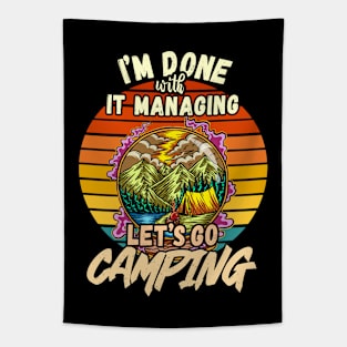 IT MANAGING AND CAMPING DESIGN VINTAGE CLASSIC RETRO COLORFUL PERFECT FOR  IT MANAGER AND CAMPERS Tapestry