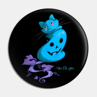 Mili Fay’s Halloween Pumpkin Cat — Blue Pin