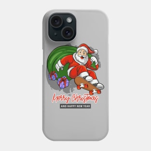 Santa Claus Playing Skateboard Phone Case