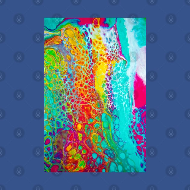 "Cellular Rainbow" - Acrylic Paint Pour by Colette22