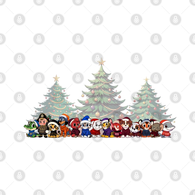 Trees CFB Mascots Christmas by tysonstreet