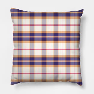 Sunset and Sunrise Aesthetic Ossian 1 Hand Drawn Textured Plaid Pattern Pillow