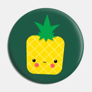 Kawaii Fruit Illustration with a cute Pineapple for Kids Pin