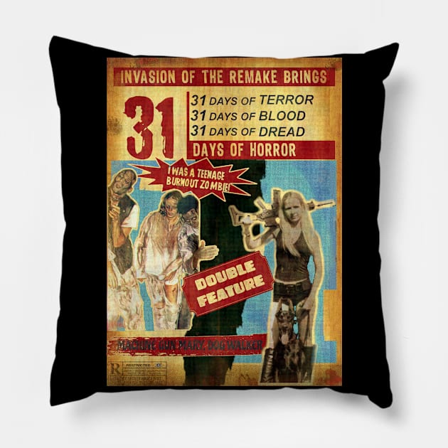 31 Days of Horror - Double Feature Pillow by Invasion of the Remake