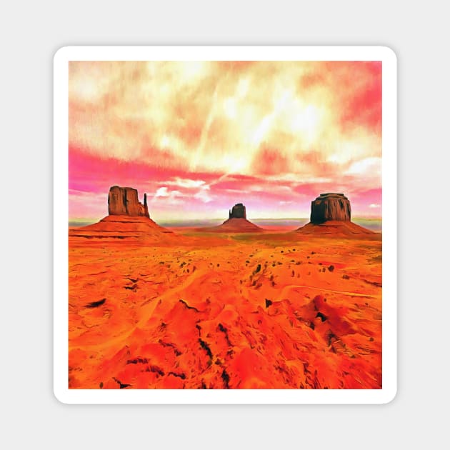 Monument Valley, or a view on Mars, red planet views Magnet by JonDelorme