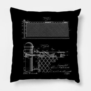 Tennis Net Vintage Patent Drawing Pillow