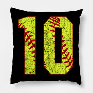 Fastpitch Softball Number 10 #10 Softball Shirt Jersey Uniform Favorite Player Biggest Fan Pillow