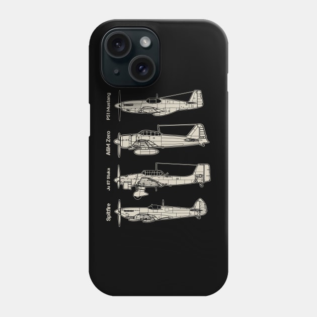 WW2 Iconic Planes Phone Case by Distant War