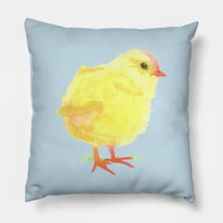 Little Baby Chick - Watercolor Animal Illustration (Spring Collection) Pillow