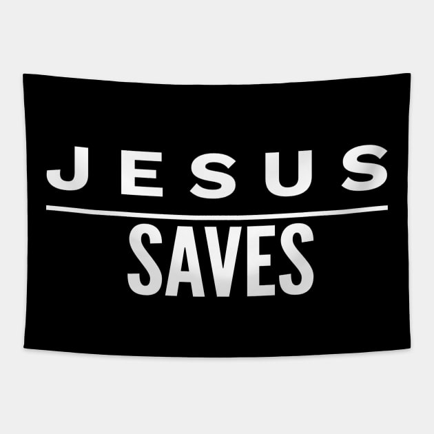 Jesus Saves Tapestry by Happy - Design