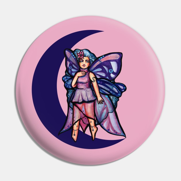 Purple Fairy MoonChild Pin by bubbsnugg