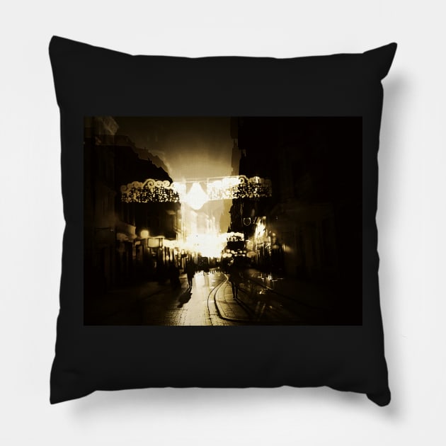 Capricious City by Night Pillow by Marsal