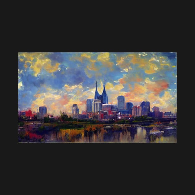 Nashville skyline Claude Monet by StoneyPhenix