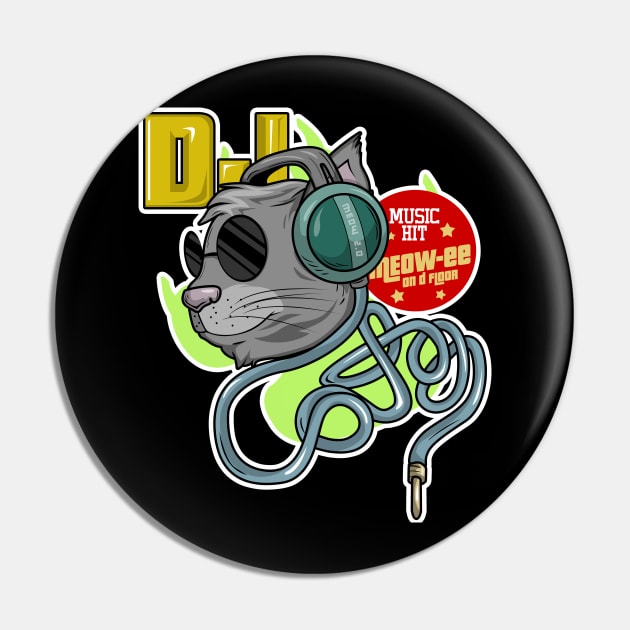 Funny cat as a dj Pin by Markus Schnabel