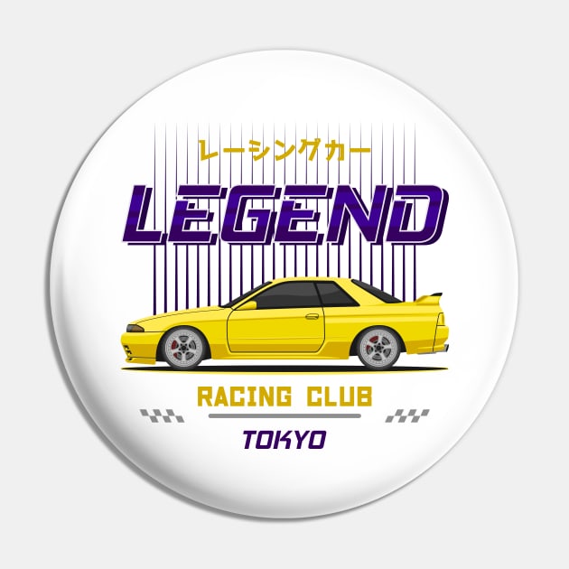 Racing Club Yellow Skyline GTR R32 Pin by GoldenTuners