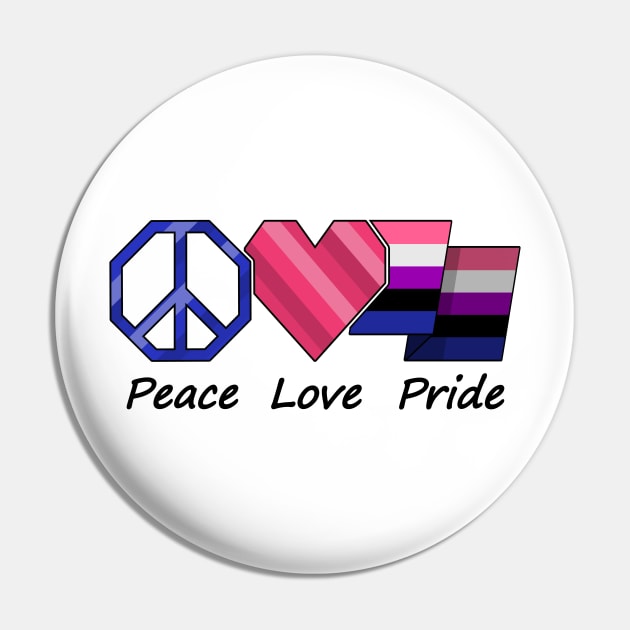 Peace, Love, and Pride design in Gender Fluid pride flag colors Pin by LiveLoudGraphics