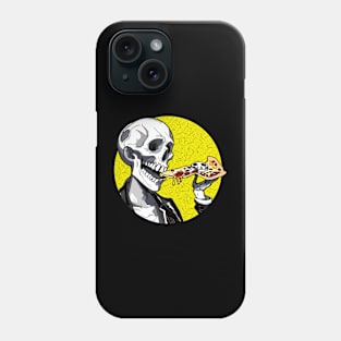 Skull Eating Pizza Art Phone Case