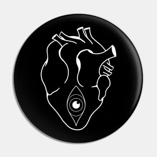 All Seeing Heart (White) Pin