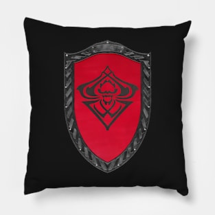 Spider Sigil Black (Shield desaturated Celtic Rope with Red Core) Pillow
