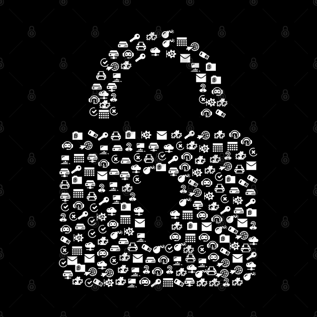 Padlock made of communication icons by All About Nerds