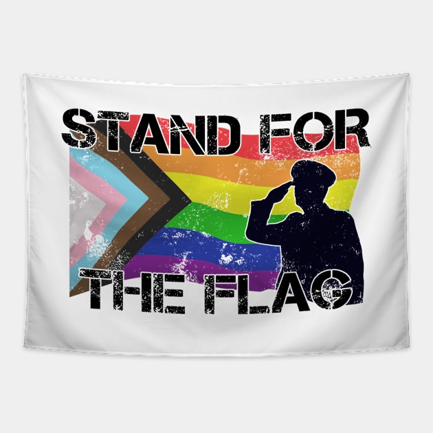 Stand For The Flag - LGBT Funny Pride Joke Tapestry by Football from the Left