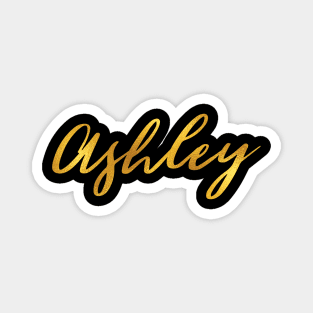 Ashley Name Hand Lettering in Faux Gold Letters Magnet