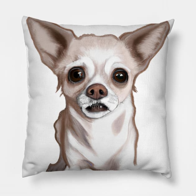 Cute Chihuahua Drawing Pillow by Play Zoo