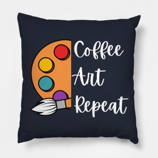 Coffee Art Repeat, Art Teacher Pillow