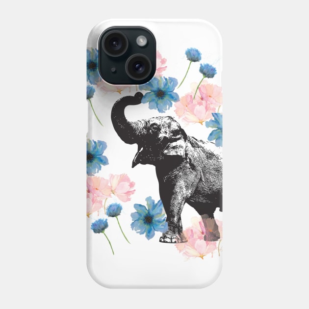 Elephant Floral Phone Case by epollio