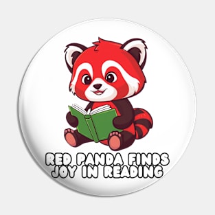 Adorable Red Panda Reading a Book Pin