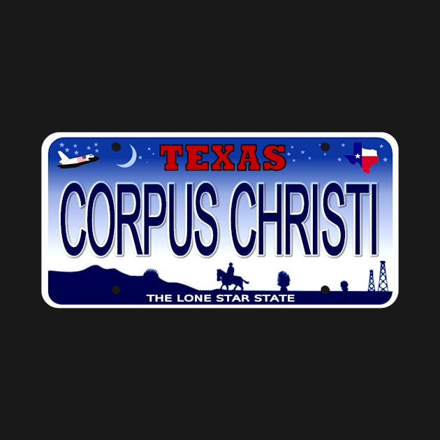 Corpus Christi Texas License Plate by Mel's Designs