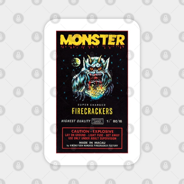 Vintage Monster Firecrackers Magnet by namelessshape