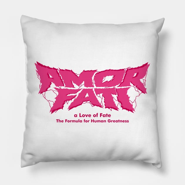 amor fati word lettering art Pillow by idbihevier