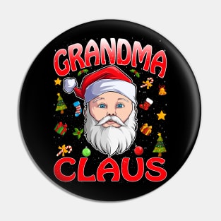 Grandma Santa Claus Christmas Matching Costume Pin