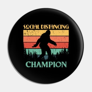 Social Distancing Champion Gift Bigfoot Vintage Sasquatch Pin