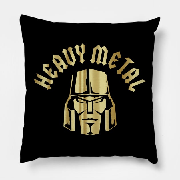 HEAVEY METAL MEGATRON - Faux gold Pillow by ROBZILLA