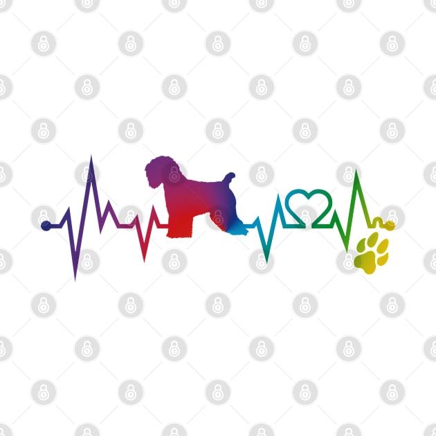 Soft coated wheaten Terrier Colorful Heartbeat, Heart & Dog Paw by kimoufaster