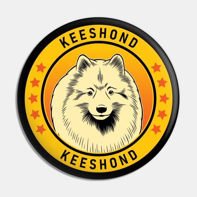 Keeshond Dog Portrait Pin by millersye