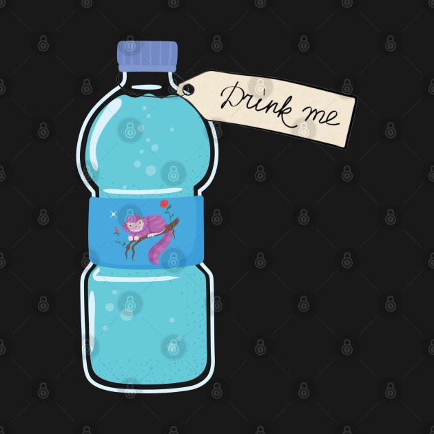 Drink me Water Bottle Alice in wonderland Cheshire cat by the-Bebop