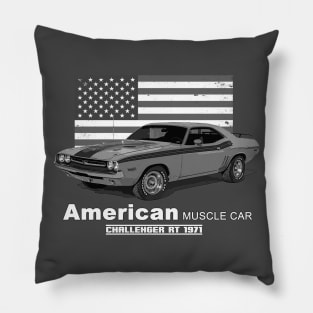 Challenger RT American Muscle Car 60s 70s Old is Gold Pillow