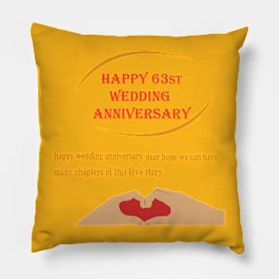 happy 63st wedding anniversary Pillow