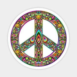 colorful decorated peace symbol Magnet